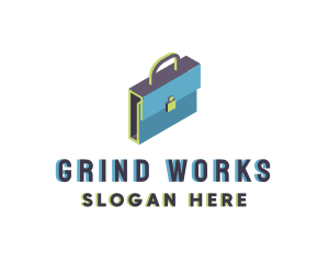 3D Modern Briefcase Bag logo design