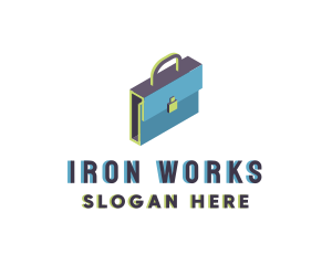 3D Modern Briefcase Bag logo design