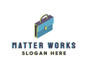 3D Modern Briefcase Bag logo design