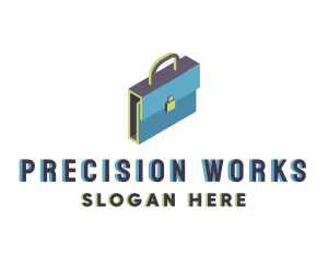 3D Modern Briefcase Bag logo design