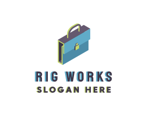 3D Modern Briefcase Bag logo design