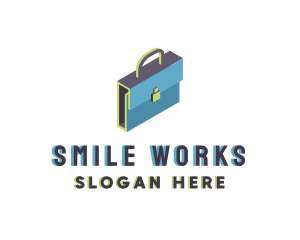 3D Modern Briefcase Bag logo design