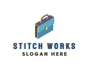 3D Modern Briefcase Bag logo design