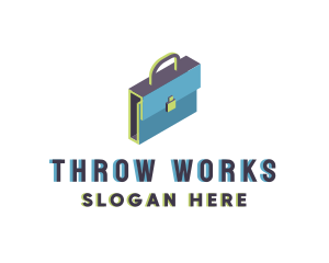 3D Modern Briefcase Bag logo design