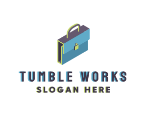 3D Modern Briefcase Bag logo design