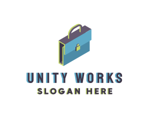 3D Modern Briefcase Bag logo design