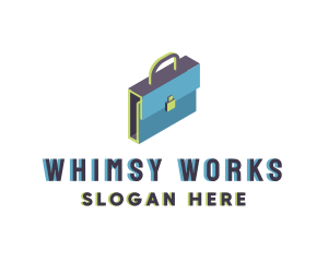 3D Modern Briefcase Bag logo design