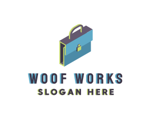 3D Modern Briefcase Bag logo design