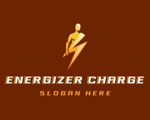 Human Lightning Muscles logo design