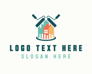 House Paint Roller logo design