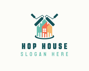 House Paint Roller logo design