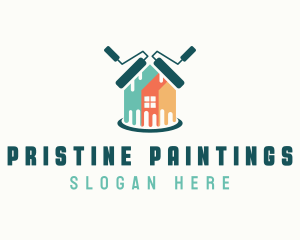 House Paint Roller logo design