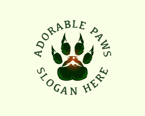 Outdoor Mountain Paw logo design