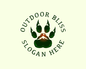 Outdoor Mountain Paw logo design