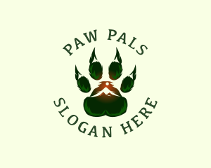 Outdoor Mountain Paw logo design