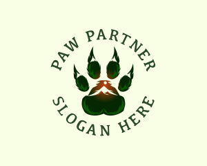 Outdoor Mountain Paw logo design