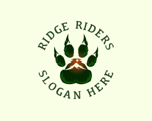 Outdoor Mountain Paw logo design