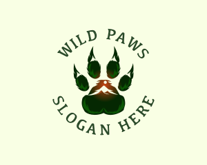 Outdoor Mountain Paw logo design