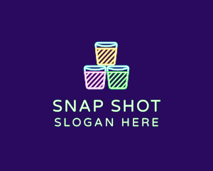 Neon Shot Glass Nightclub logo design