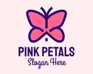 Pink Butterfly House logo design