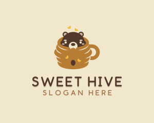 Cute Honeycomb Bear logo