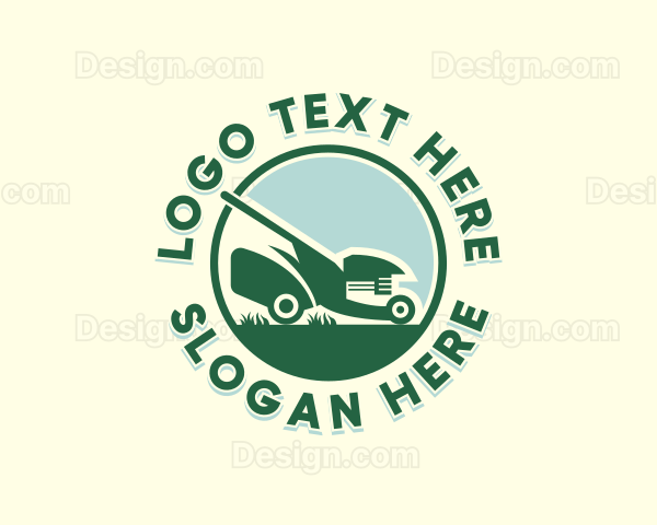 Landscaping Lawn Mower Logo