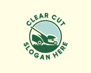 Landscaping Lawn Mower logo design