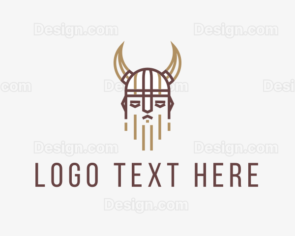 Outline Viking Helmet Logo