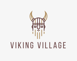 Outline Viking Helmet  logo design