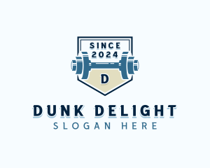 Dumbbell Weights Gym logo design