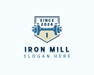 Dumbbell Weights Gym logo design