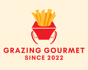 French Fries Cart  logo design