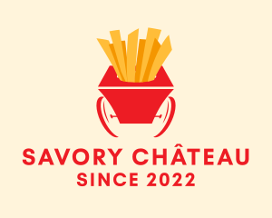 French Fries Cart  logo design