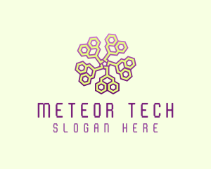 Circuit Tech Flower logo design