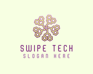 Circuit Tech Flower logo design