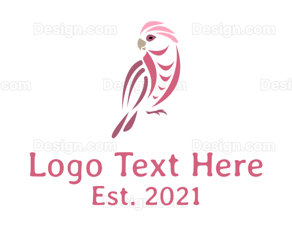 Pink Cockatiel Bird Logo