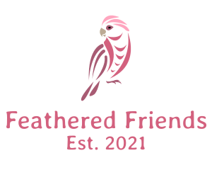 Pink Cockatiel Bird logo