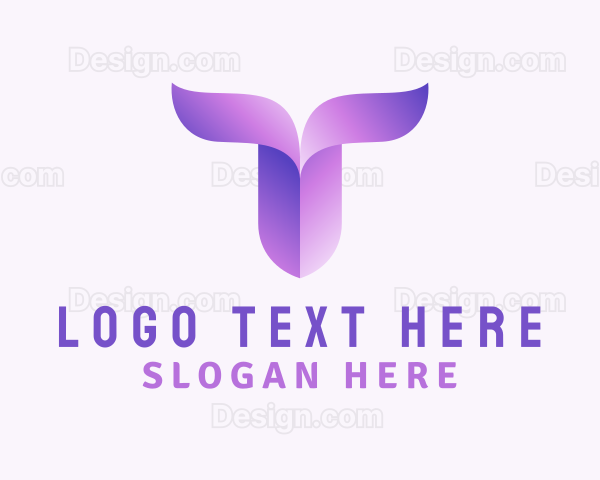 Gradient Purple Letter T Logo