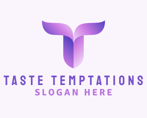 Gradient Purple Letter T logo design