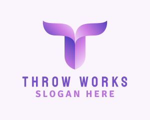 Gradient Purple Letter T logo design