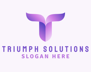 Gradient Purple Letter T logo design