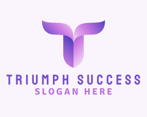 Gradient Purple Letter T logo design