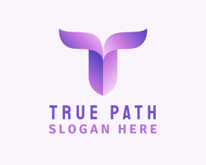 Gradient Purple Letter T logo design