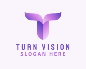 Gradient Purple Letter T logo design