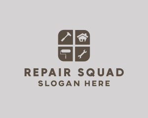 House Fix Repair Paint logo design