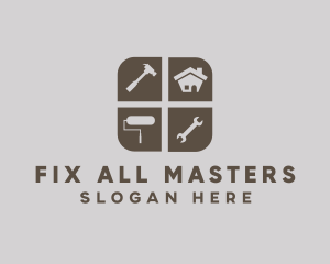 Home Fix Repair Paint logo design