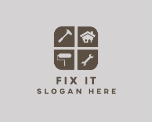 Home Fix Repair Paint logo design