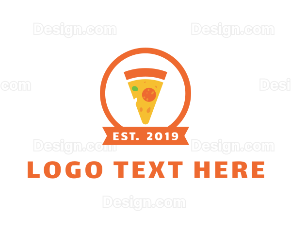 Orange Pizza Slice Logo