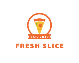 Orange Pizza Slice logo design