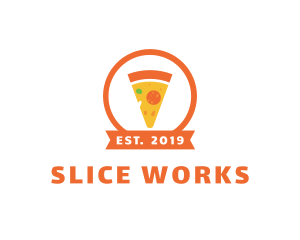 Orange Pizza Slice logo design